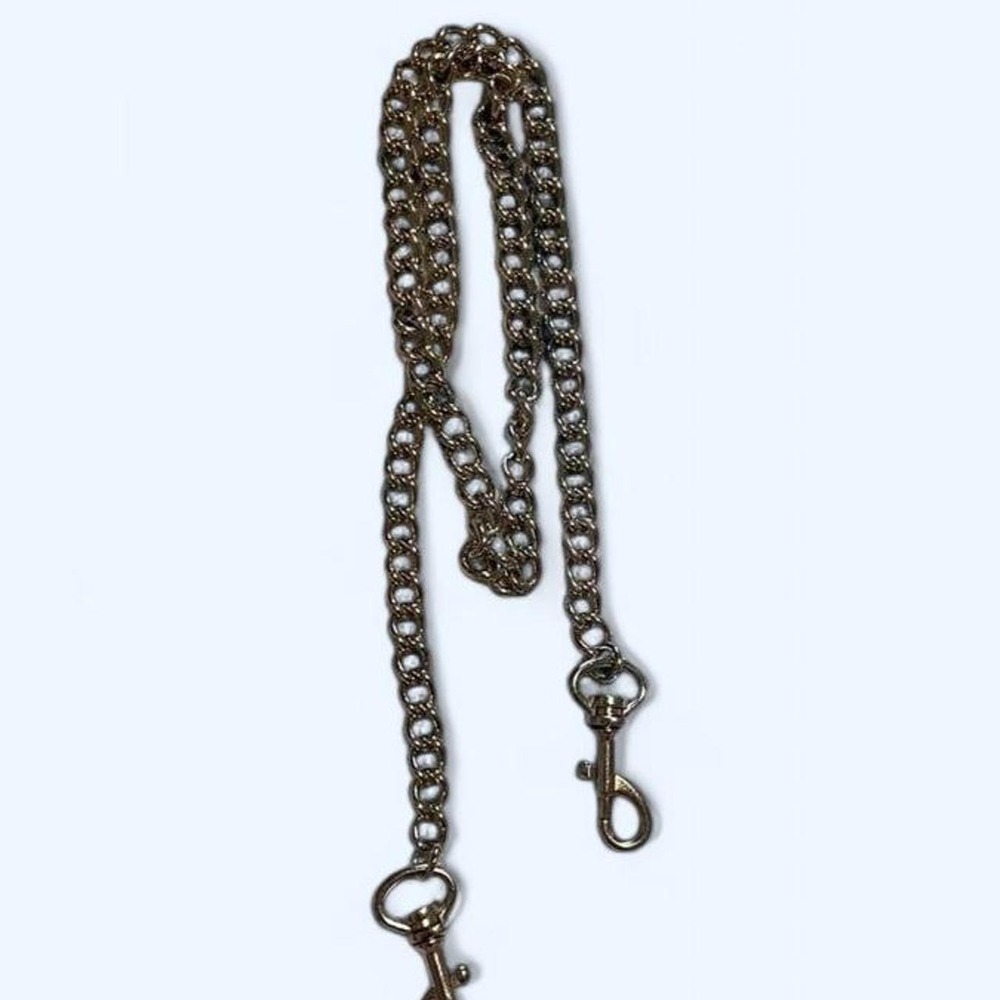 Short silver metal chain purse strap